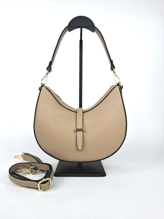 torebka skórzana beżowa