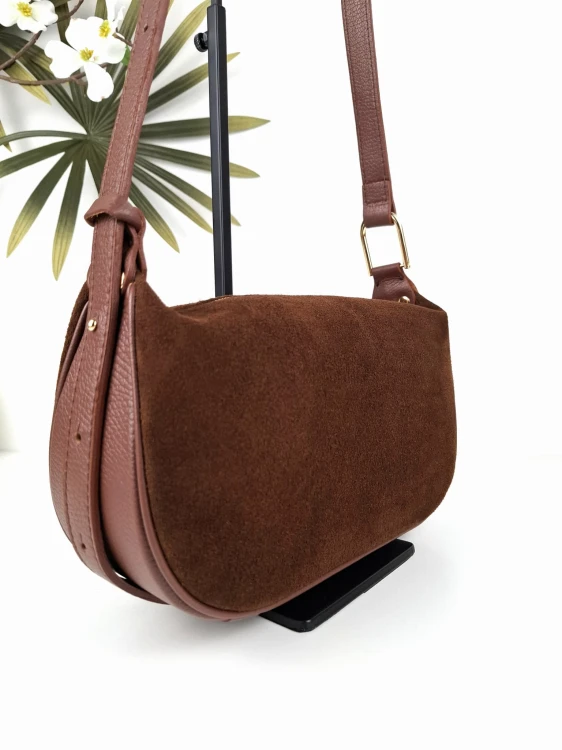 torebka skórzana do pracy brązowa