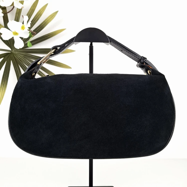 torebka skórzana vera pelle ehrabina czarna włoska torebka na ramię , do pracy