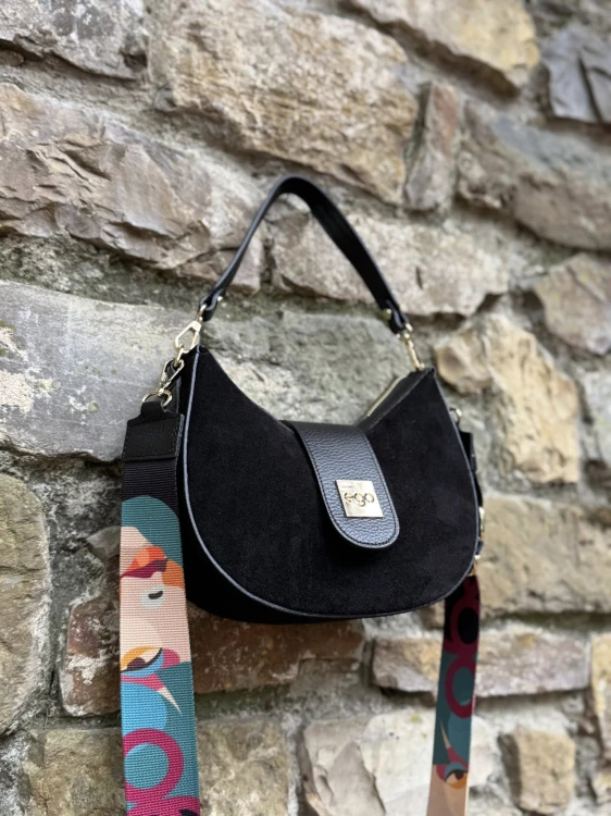 torebka ego czarna zamsz księżyc nowa kolekcja