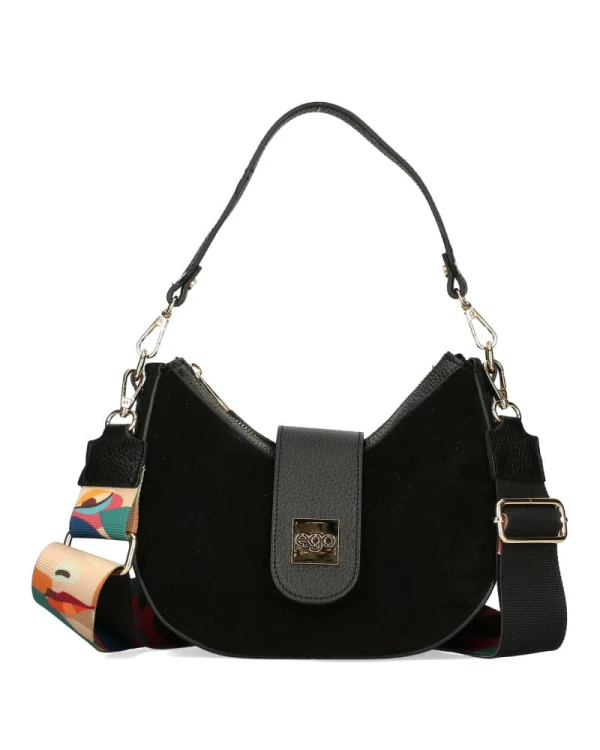 torebka ego czarna zamszowa księżyc nowa kolekcja