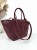 butik hrabina duża torebka zamszowa z podwójnymi uchwytami  kolor bordo