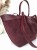 butik hrabina duża torebka zamszowa z podwójnymi uchwytami  kolor bordo
