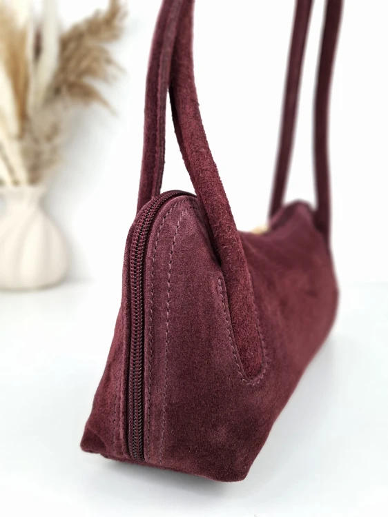 torebka zamszowa bordo