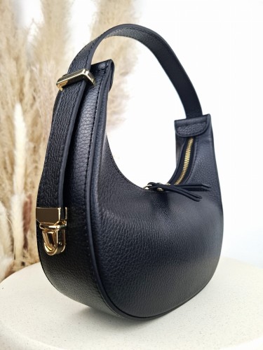 mini torebka elegancka mala skorzana vera pelle czarna