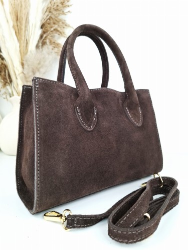 torebka zamszowa brąz gorzka czekolada