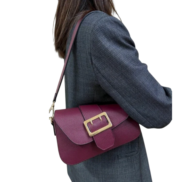 torebka borse in pelle  trojkatna skora naturalna asymetyczna