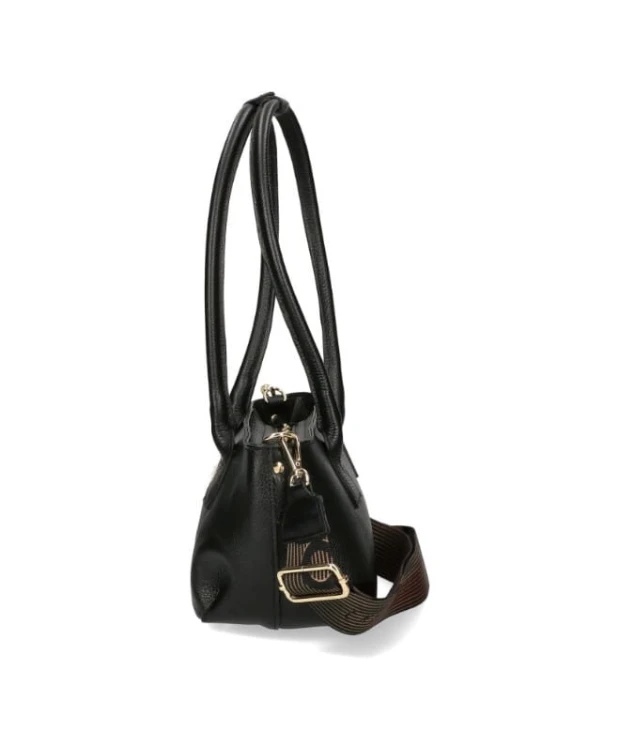 Ego podłużna torebka jamnik z kwiatkiem czarna