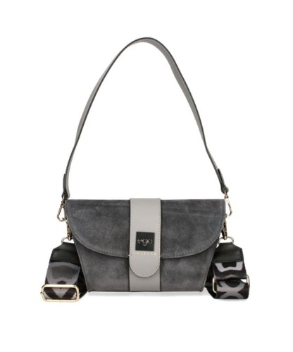 Torebka EGO zamszowa szara listonoszka mała na ramię