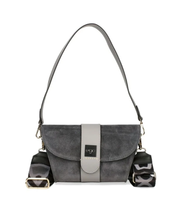 Torebka EGO zamszowa szara listonoszka mała na ramię