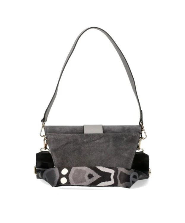 Torebka EGO zamszowa szara listonoszka mała na ramię