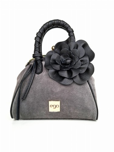 torebka babcinka szara na bigiel ego kwiatek w Butik Hrabina torebka EGO