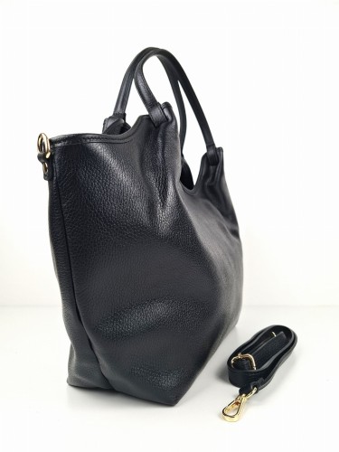 czarna skórzana torebka shopper butik hrabina