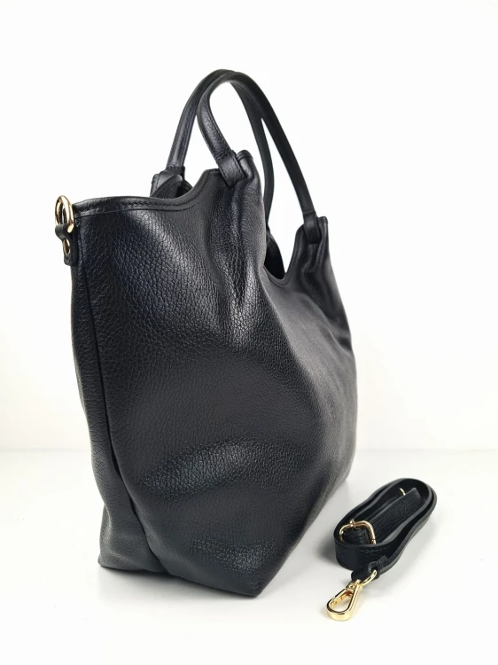 czarna skórzana torebka shopper butik hrabina