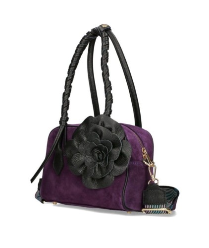 torebka ego z kwiatem fioletowa