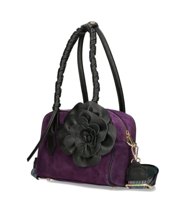 torebka ego z kwiatem fioletowa