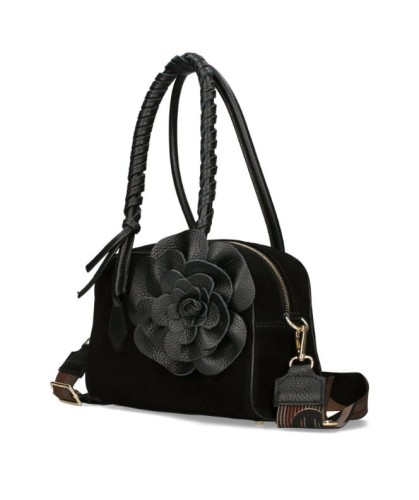 torebka zamszowa ego flora czarna