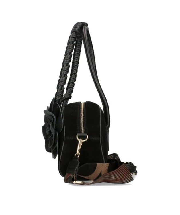 torebka zamszowa ego flora czarna