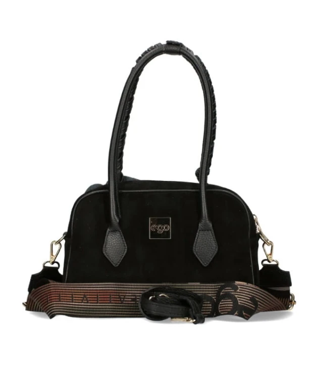 torebka zamszowa ego flora czarna