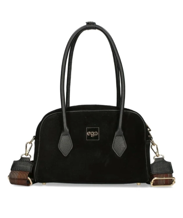 torebka zamszowa ego flora czarna