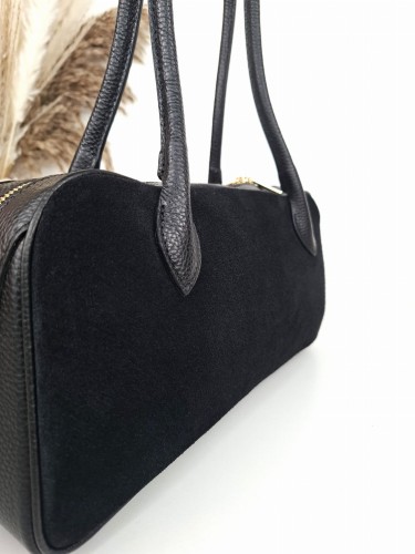 torebka jamnik bagietka podłużna czarna borse in pelle butik hrabina