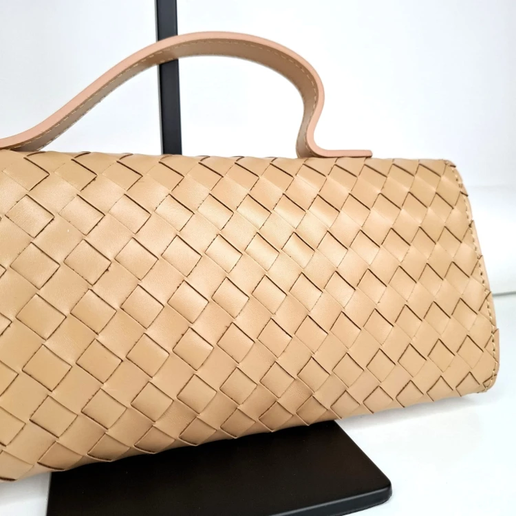 torebka damska kopertówka skórzana jasnobrązowa