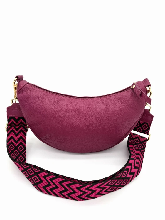 vera pelle torebka skórzana włoska różowa amarantowa