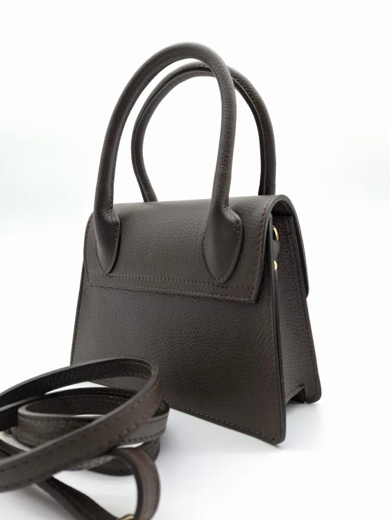 mini torebka mały kuferek damski brązowy