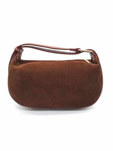 torebka zamszowa brazowa na ramie