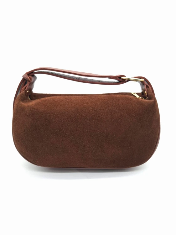 torebka zamszowa brazowa na ramie