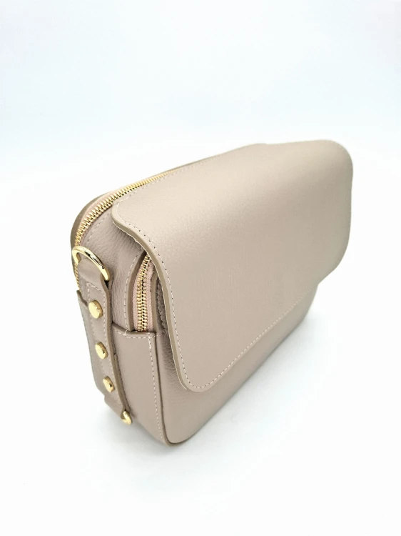 torebka skorzana jasny taupe