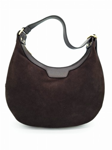 torebka brazowa czekoladowa zamszowa do reki na ramie laura biaggi moon ksiezyc