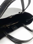 duza torba shopper czarna skora naturalna shopperka lodka vero