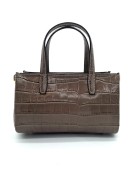 mala torebka croco taupe skorzana