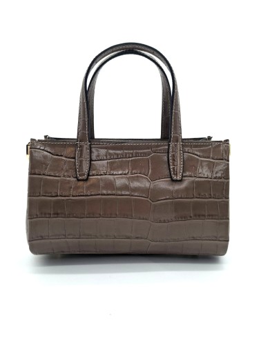 mala torebka croco taupe skorzana