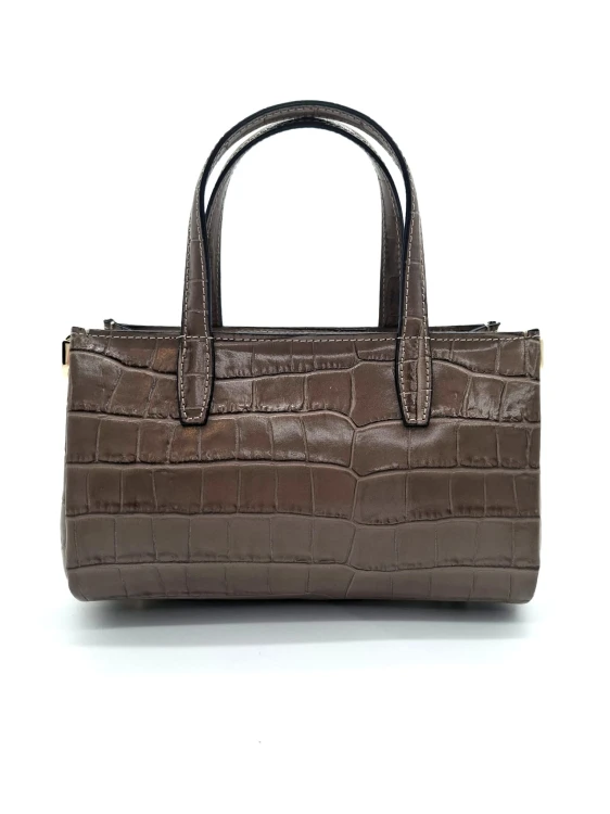 mala torebka croco taupe skorzana
