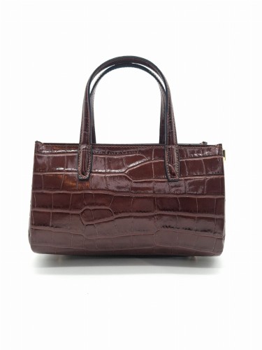 torebka damska kuferek krokodylek brazowy croco vera pelle