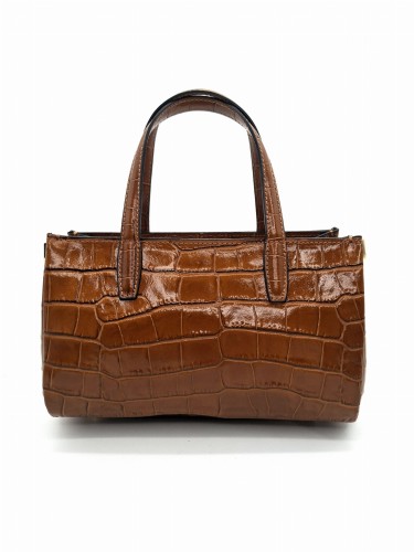mala torebka damska kuferek krokodylek croco vera pelle borse in pelle brazowy cuoio