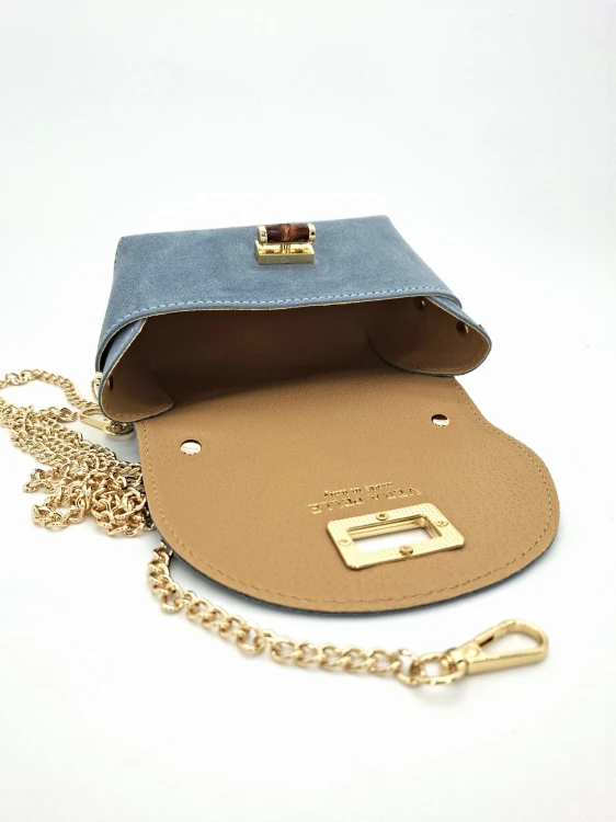 mini torebka na telefon blekitna