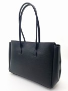 torebka damska shopper czarna rozpinana hermeska miesci a4 skora naturalna