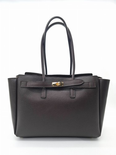 brazowa torebka shopper duza a4 skorzana hermeska