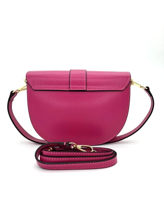 różowa torebka damska skórzana włoska widok z tyłu