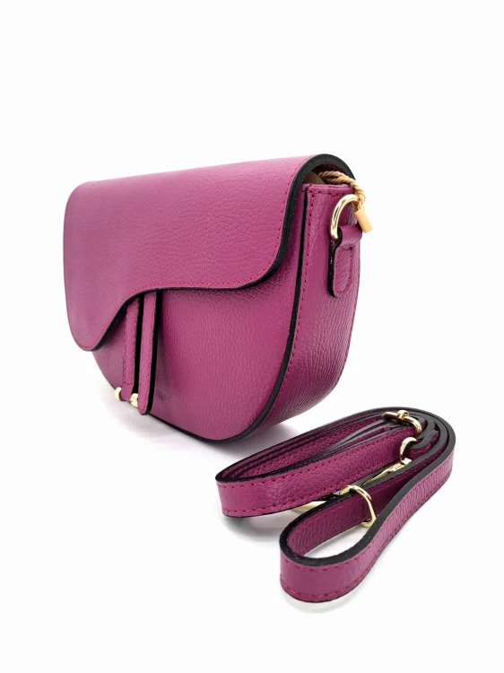 Mała torebka skórzana w kolorze fuksji – model Soleil idealny na lato od Butik Hrabina