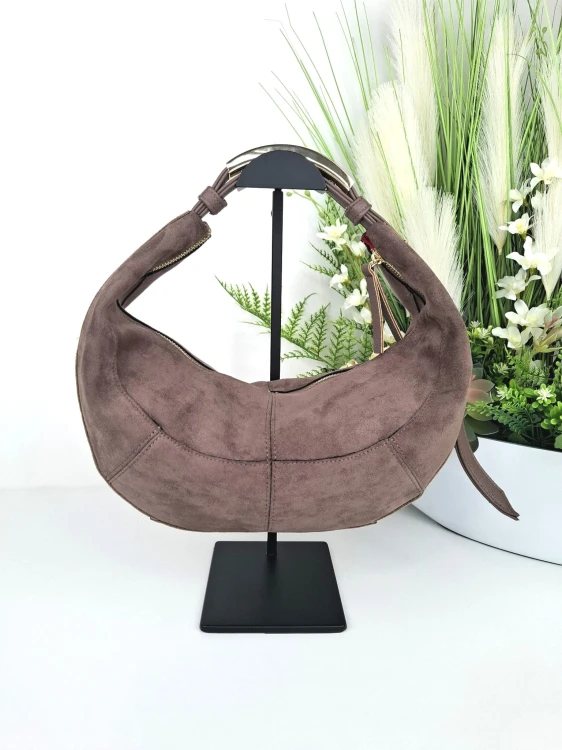 polska torebka w nowoczesnym fasonie kolor brąz fango