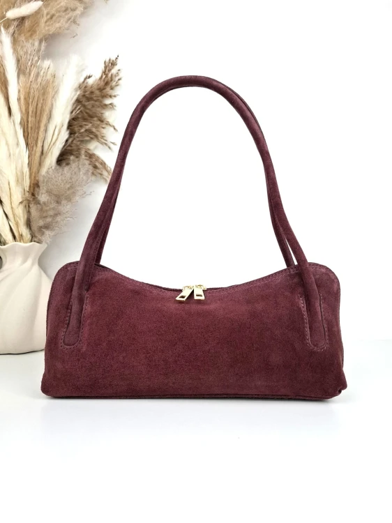 torebka jamnik zamszowa bordowa laura biaggi w butik hrabina