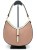 Torebka damska listonoszka na ramię w kolorze beżu i różu vera pelle widok z przodu