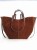 brązowa torebka zamszowa shopper duża a4