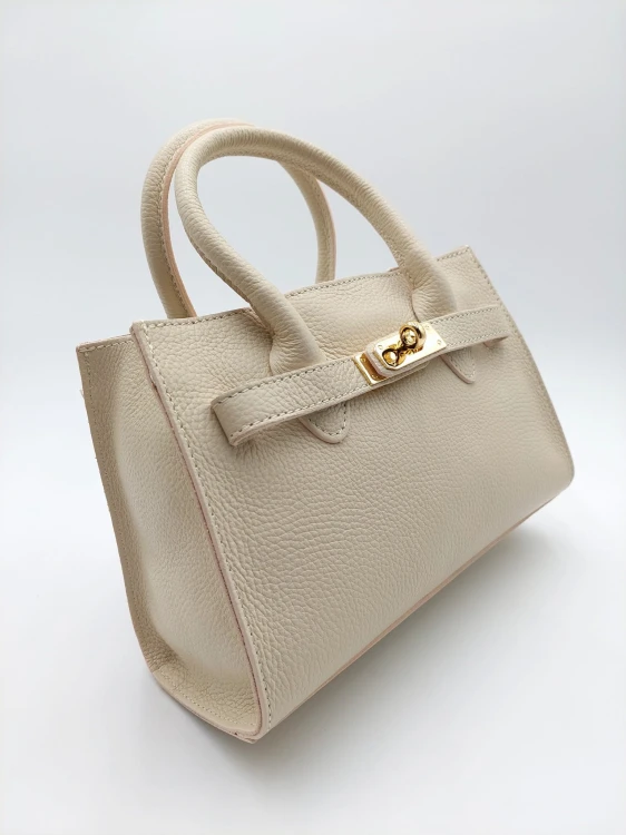 mała torebka hermeska mariposa skóra naturalna w kolorze jasny beż ecru