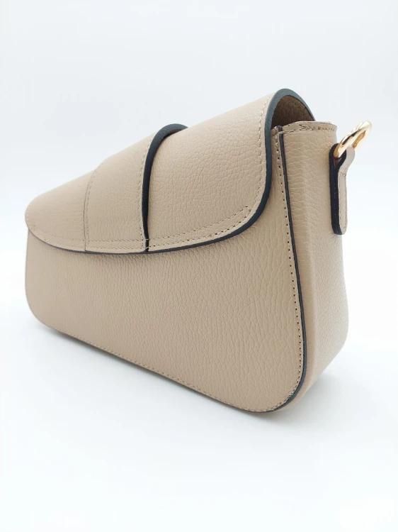 torebka włoska borse in pelle w kolorze beżowym bok tył