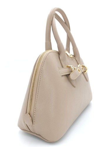 kuferek damski skórzany vera pelle z ozdobnym zapięciem